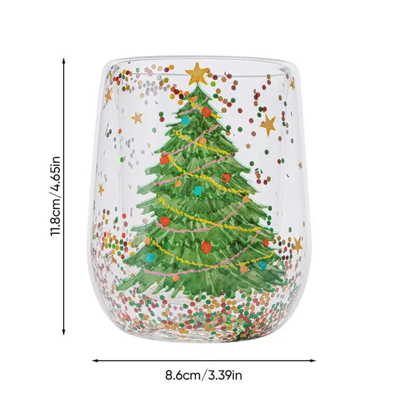 Clear Double Wall Glass Coffee Mug - Christmas Edition - Image 6