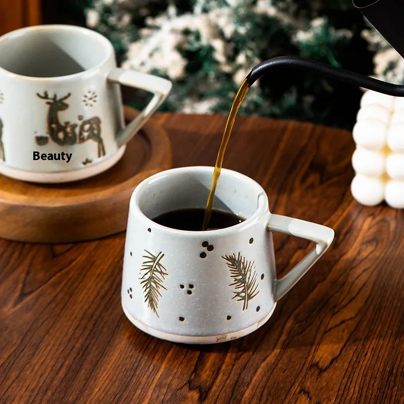 Hot 300ML Christmas Cup Original Coffee Cup Creative Home Ceramic Mug Office Party Breakfast Milk Cup New Year Gift - Image 4