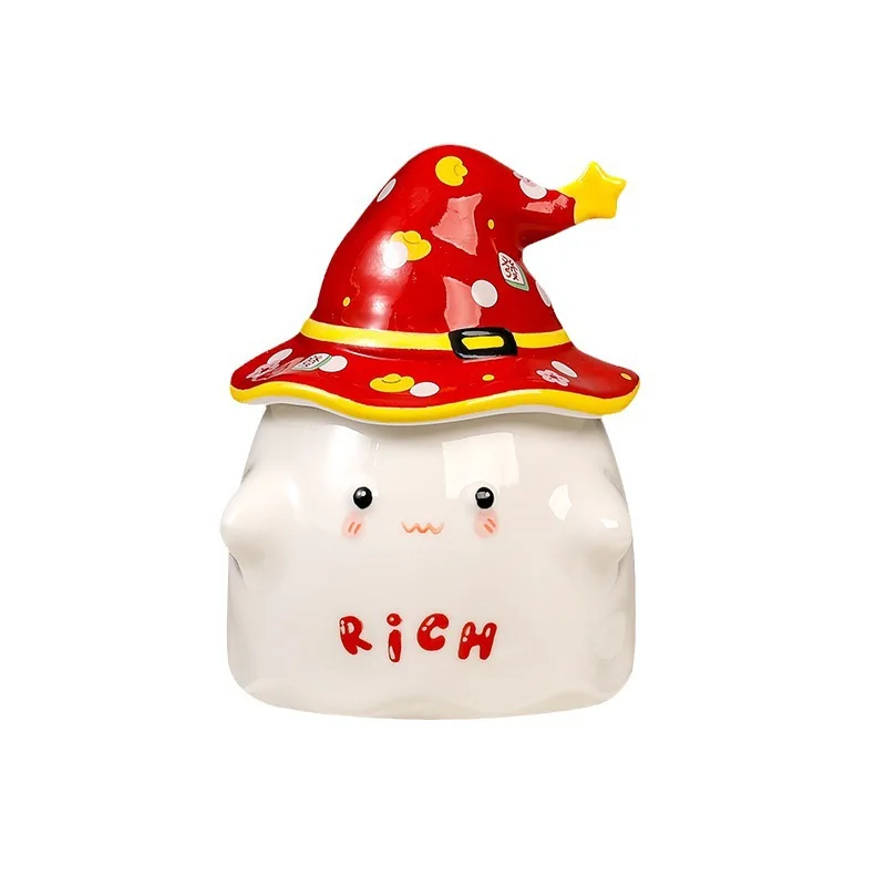 Creative Ghost Ceramic Coffee Cup with Lid - Image 5