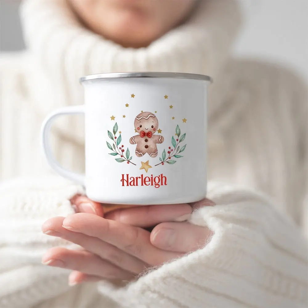 Personalized Christmas Enamel Mug with Name - Image 5