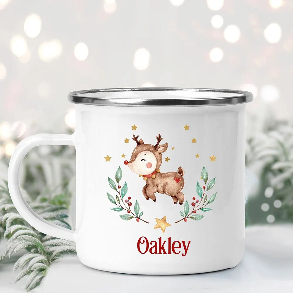 Personalized Christmas Enamel Mug with Name - Image 4