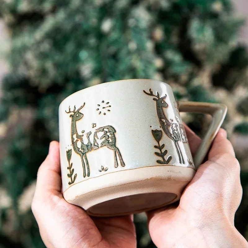 Hot 300ML Christmas Cup Original Coffee Cup Creative Home Ceramic Mug Office Party Breakfast Milk Cup New Year Gift - Image 2